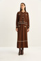 Women's Bitter Brown Gold Button Detailed Long Skirted Knitwear Top and Bottom Set 60285002 - 4