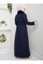 Women's New Season K Double-Breasted Full-Length Coat with Collar Buttons, Fur Collar and Belt - 5
