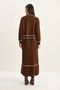 Women's Bitter Brown Gold Button Detailed Long Skirted Knitwear Top and Bottom Set 60285002 - 7