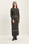 Women's Anthracite Gold Button Detailed Long Skirt Knitwear Top and Bottom Set 60285002 - 4