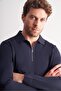 Navy Blue Long Sleeve Zippered Collar Without Pockets Slim Fit Knitwear 1012255150 - 4