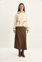 Women's Cream Polo Collar Pocket Detailed Shepherd Stitched Knitwear Cardigan 60285001 - 2
