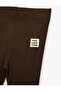 Cotton Leggings with Elastic Waistband and Label Detail - 3