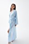 Women's Long Blue Satin Dressing Gown - 3