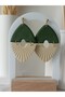 Khaki Cream Beige Dangle Polymer Clay Earrings Soft Nude Color - 4
