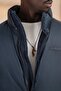 Oversized (Loose Cut) Mock Neck Zipper Closure Inflatable Jacket - 4