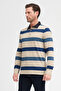 Men's Polo Neck Long Sleeve Sweatshirt - 2
