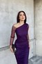 New Season One Shoulder Detailed Special Design Women Tulle Dress 583124 - 3