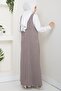 Goose Feet Pattern Gilet Dress Brown Hm2865 - 5