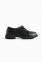 Clara Women's Lace-Up Genuine Leather Loafer Black