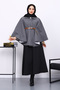 Smoked Belted Cashmere Poncho - 2