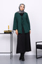 Dark Green Front Tie Soft Kimono - 2