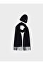 Navy Blue Tasseled Men's Beret and Scarf - 2