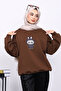 Brown Crew Neck Three Thread Sweat - 3