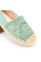 Espadrile de damă, material textil, verde - 7
