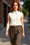 Women's Sleeveless Shirt Linen Look Woven Functional Durable Quality Comfortable Aesthetic