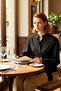 Women's Chic Belted Detail High Neck Long Sleeve Solid Color Shirt Blouse Stylish - 2