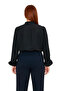 Women's Judge Collar Ruffled Balloon Sleeve Shirt Functional Durable Quality Comfortable Aesthetic - 5