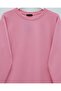 Round Neck Slit Casual Combed Cotton Tunic -Pink - 4