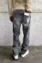 Men's Baggy Fit Gray Denim Jean Trousers Ke-449 - 3