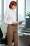 Women's Oversized Cut Low Arm Long Length Plain Woven Shirt Casual a Piece to Match Sports - 3