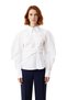 Women's Striped Balloon Sleeve Asymmetrical Cut Woven Shirt Modern Look Must-Have Stylish - 4