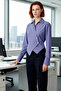 Women's Double-Breasted Cut Striped Long Sleeve Stylish Shirt Blouse Fitted Design Everyday Combinations - 3