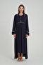 Maternity Nightgown Set with Piping Detail and Cotton Robe