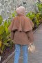 Tied Detail Cape Coat Soft Brown - 4