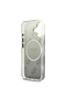 iPhone 17 Compatible Case Original Licensed M-Safe Featured 4g Patterned Glitter Silicone Cover Gray - 7