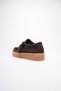 Women's Suede Loafer Shoes with Buckle Brown Corven - 4
