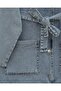 Buttoned Front Double Pocket Belted Denim Suit - Ice Blue - 5