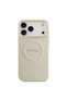 iPhone 17 Pro Max Compatible Case Licensed M-Safeli Hot Stamping Lettering Logo Pu Leather Peony Cover Beige - 3