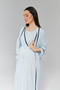 Maternity Nightgown Set with Piping Detail and Cotton Robe - 2
