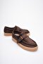 Women's Suede Loafer Shoes with Buckle Brown Corven