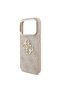 iPhone 17 Pro Case Licensed Gold with Camera Frame 4g Patterned Large 4g and Text Logo Pink - 6