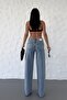 Whatsup Wide Leg Low Waist Women's Jeans - Blue - 4