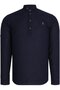 Men's Hakim Collar Cotton Shirt Set of 2 Navy Blue-Black G783 - 4