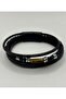 Genuine Leather Natural Stone Brown Men's Bracelet - 3