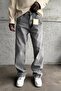 Men's Relax Baggy Gray Denim Jean Trousers Ke-947