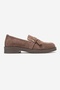 GALEA Taupe Suede Buckled Genuine Leather Women's Loafers - 6