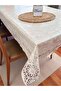 مفرش طاولة - مظهر مطرز بالدانتيل - شفاف - غير مثقوب - PVC
