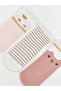 Patterned Baby Girl Towel Socks 3-Piece Set (W5) - 2
