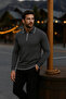 Men's Casual Long Sleeve Smoked Polo Neck Sweater - 4