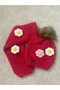 Flower Detailed Hand Knitted Set of 2 Children's Scarf and Beanie Set - 4