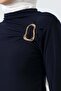 Sandy Half Turtleneck Blouse with Buckle – Modern & Stylish Sandy Blouse - 7