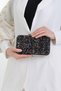 Multi-Colored Black Stone Shoulder and Hand Women's Evening Dress Bag / Women's Wedding Engagement and Evening Bag - 4