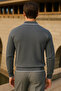 Men's Striped Trend Long Sleeve Smoked Polo Neck Sweater - 5