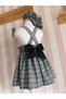 Baby Girl & Girl Child Gray Plaid Salopet Dress & Painter Hat & Buckle Set (100% Cotton Fabric) - 8
