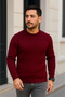 Men's Cycling Round Neck Knitwear Sweater Cotton Thick Corded Fabric Woven, Regular Fit Long
